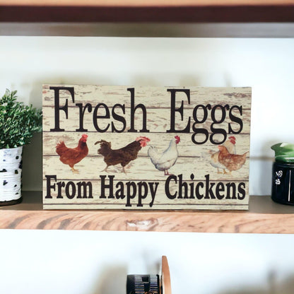 Fresh Eggs From Happy Chickens Sign - The Renmy Store Homewares & Gifts 