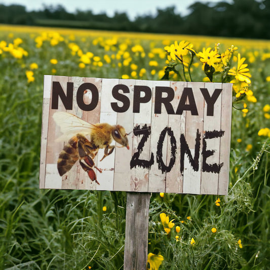 No Spray Zone Bee Sign - The Renmy Store Homewares & Gifts 