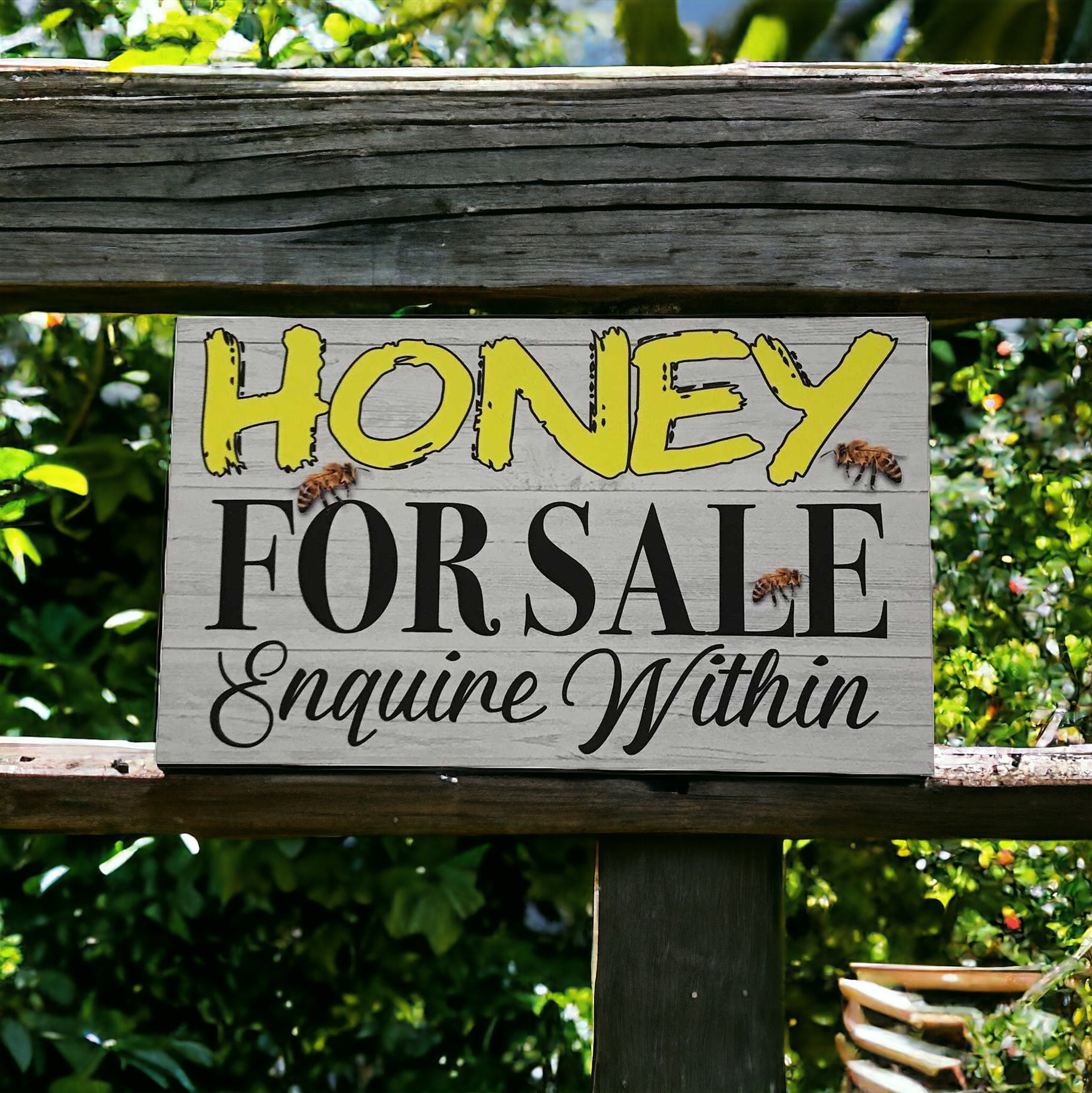 Honey For Sale Enquire Within Bee Sign - The Renmy Store Homewares & Gifts 