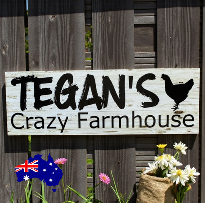 Crazy Farmhouse Custom Personalised Farm Sign