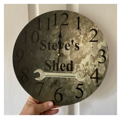 Shed & Man Cave Custom Personalised Wall Clock | Aussie Made 30cm 60cm