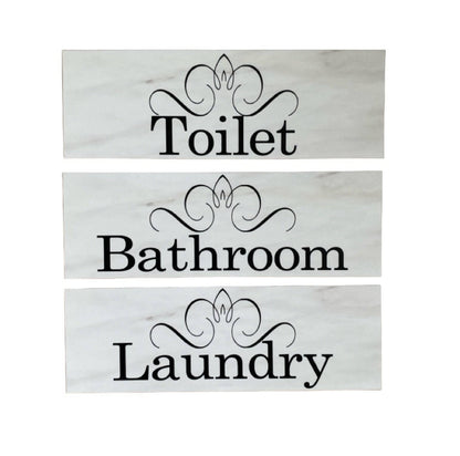 Toilet Laundry Bathroom French Scroll Door Room Sign - The Renmy Store Homewares & Gifts 