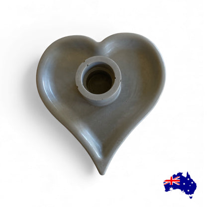 Heart Love Taper Candle Holder Aussie Handmade Concrete