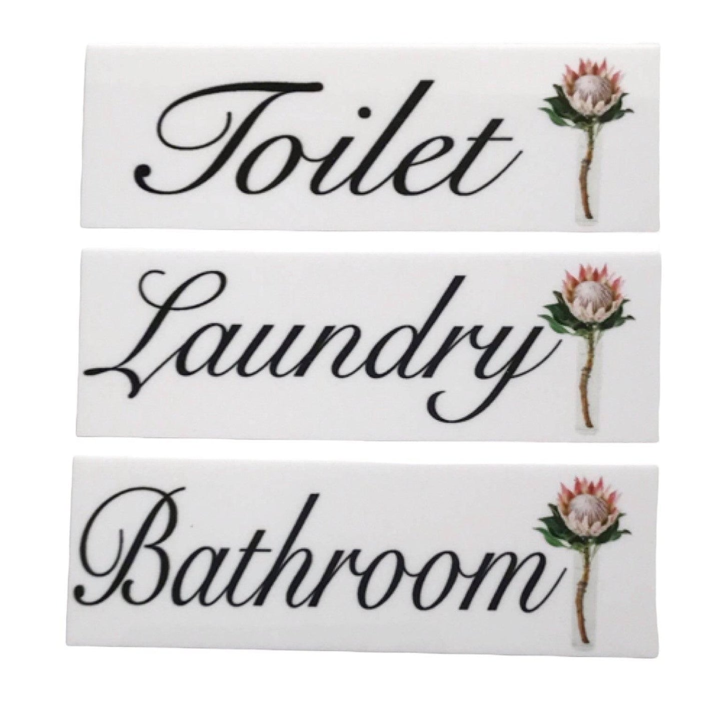 Protea Toilet Laundry Bathroom Door Sign - The Renmy Store Homewares & Gifts 