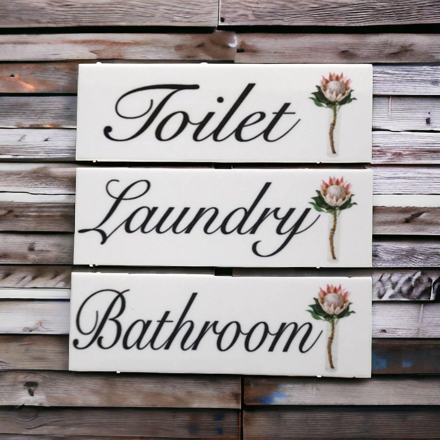 Protea Toilet Laundry Bathroom Door Sign - The Renmy Store Homewares & Gifts 