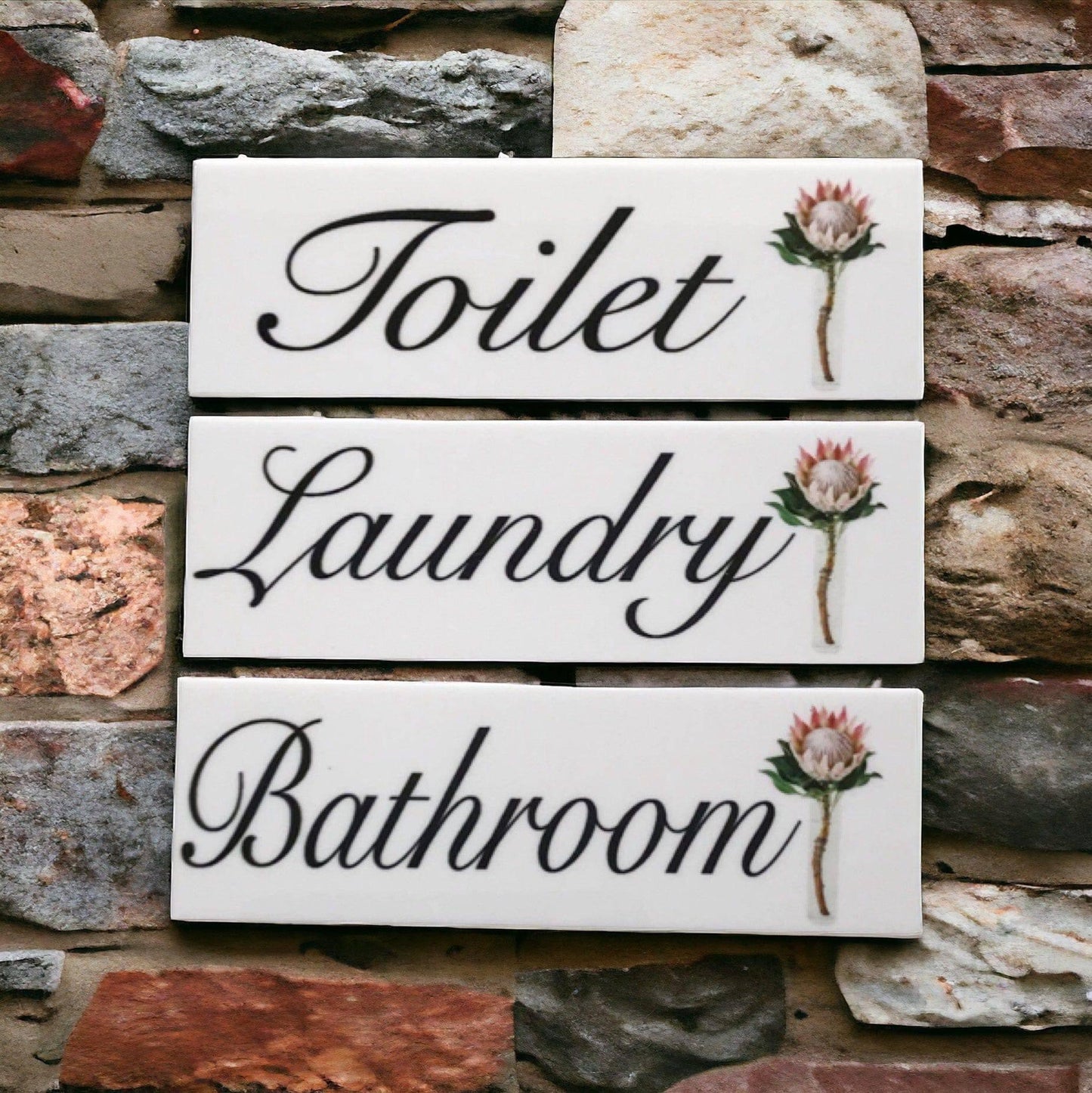 Protea Toilet Laundry Bathroom Door Sign - The Renmy Store Homewares & Gifts 