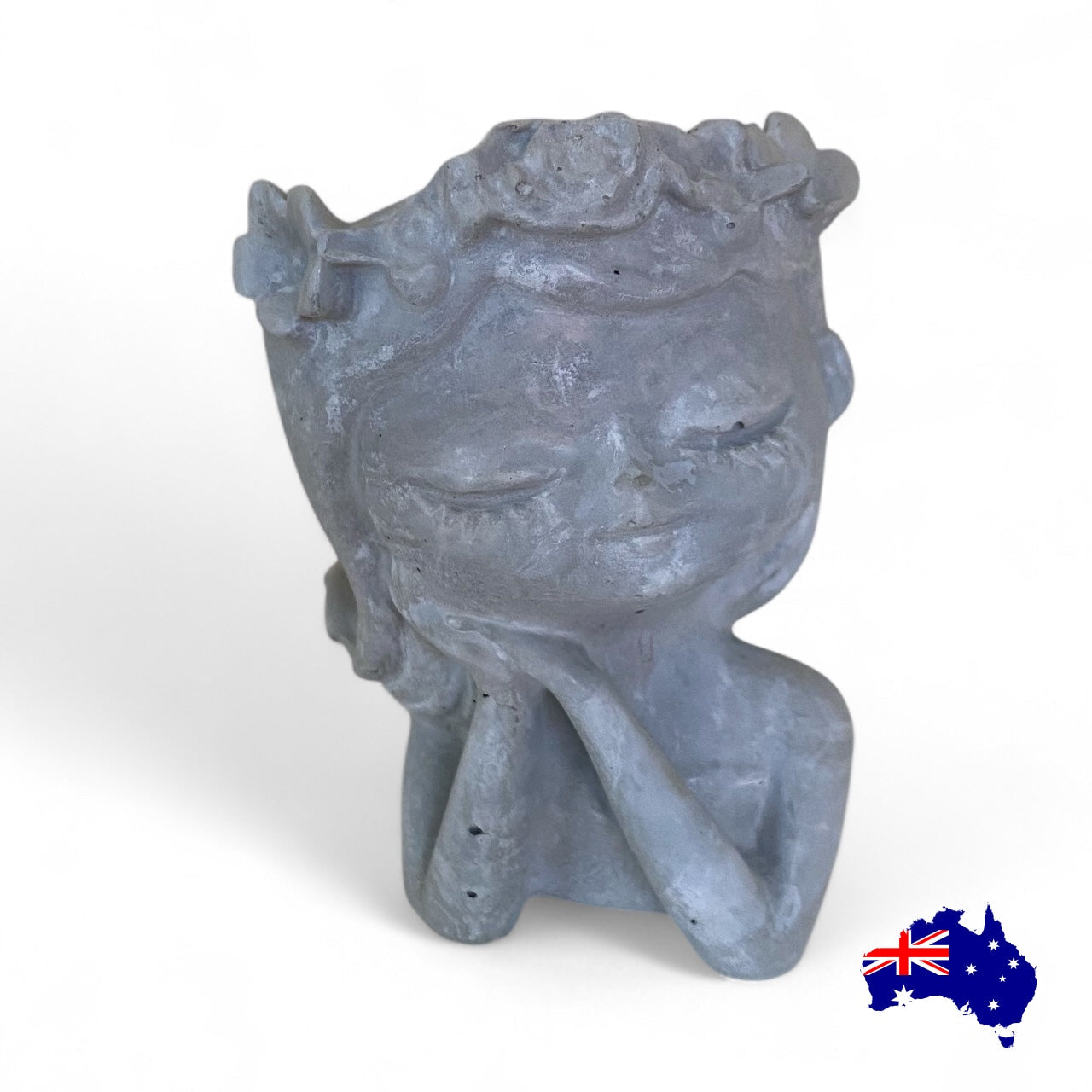 Planter Pot Flower Girl Set of 2 Aussie Handmade Concrete