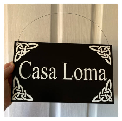 Celtic Scroll Black Personalised Sign | Outdoor Acrylic Aussie Made
