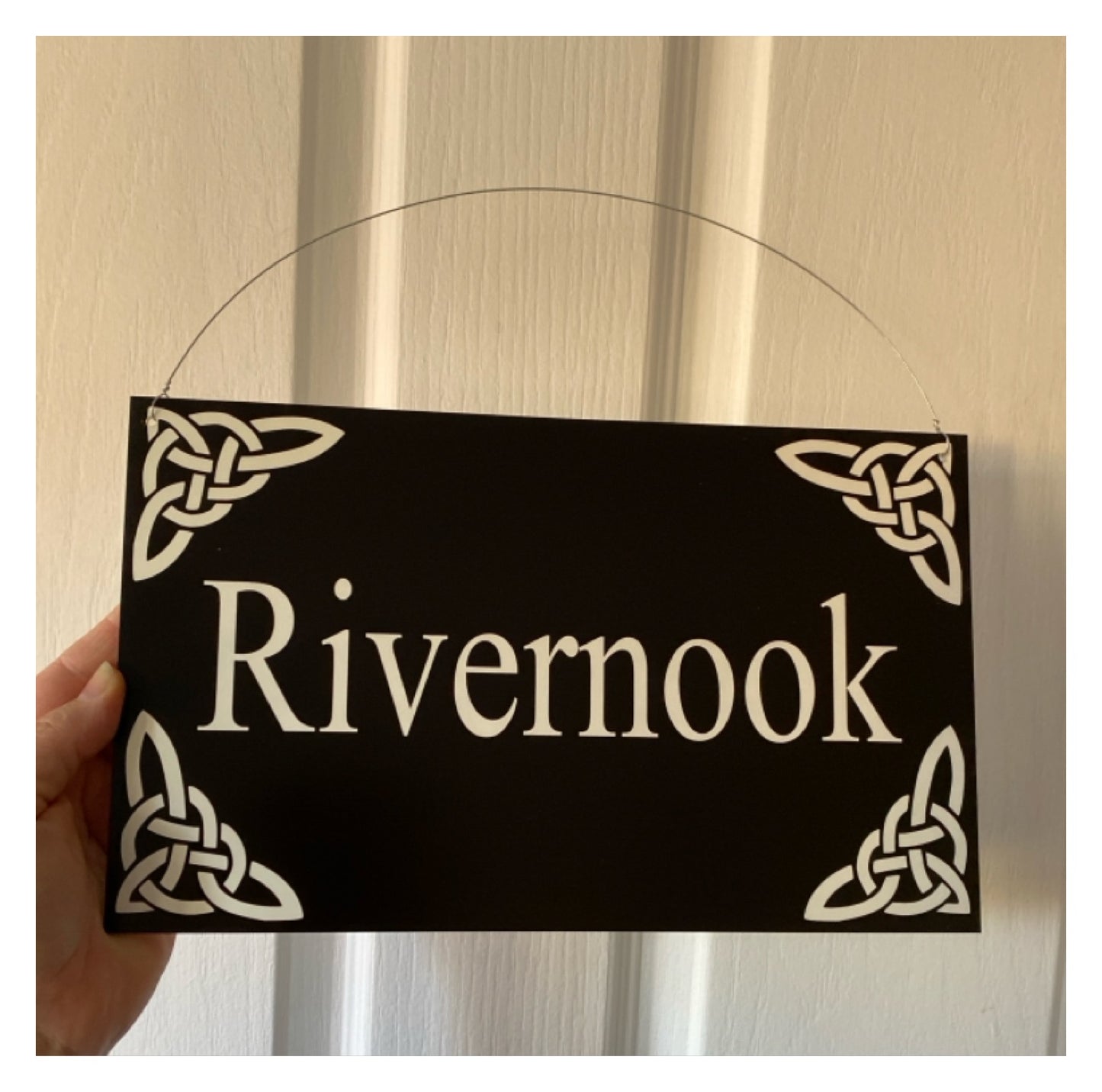Celtic Scroll Black Personalised Sign | Outdoor Acrylic Aussie Made