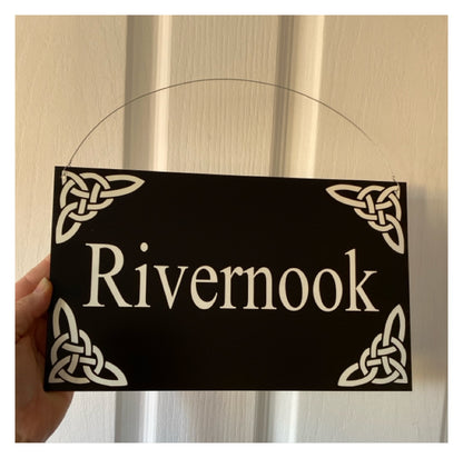 Celtic Scroll Black Personalised Sign | Outdoor Acrylic Aussie Made