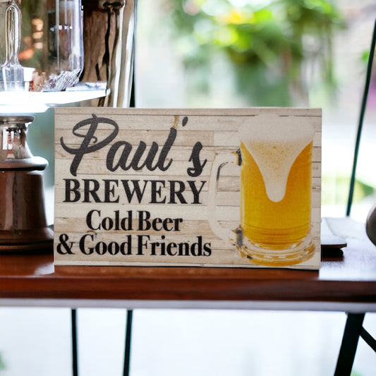 Brewery Cold Beer Good Friends Custom Personalized Sign - The Renmy Store Homewares & Gifts 
