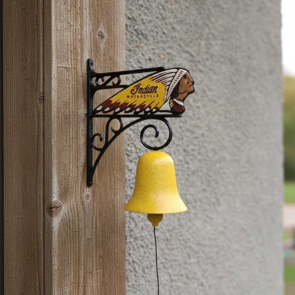 Doorbell Indian Motorcycle Vintage Rustic Cast Iron