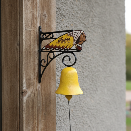 Doorbell Indian Motorcycle Vintage Rustic Cast Iron