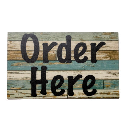 Order Here Café Business Restaurant Rustic Blue Sign - The Renmy Store Homewares & Gifts 