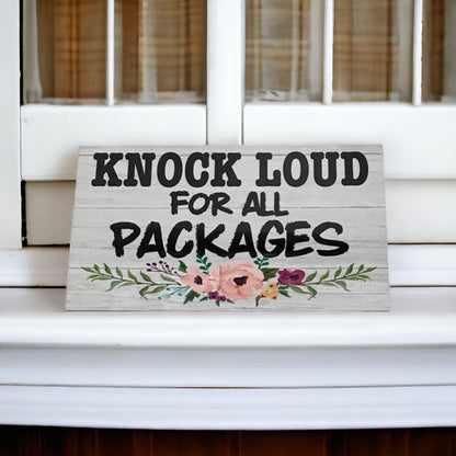 Knock For All Packages Door Sign - The Renmy Store Homewares & Gifts 