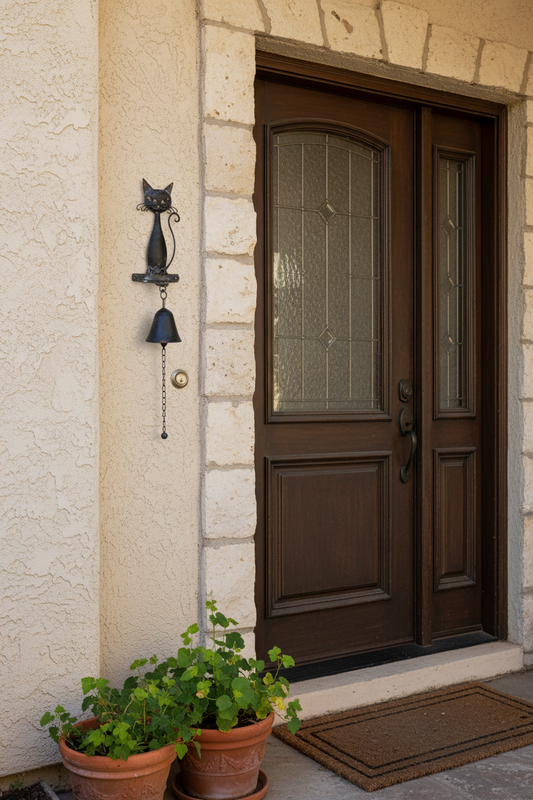 Doorbell Cat Kitty Vintage Bell Rustic Cast Iron