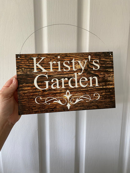 Custom Personalised Dark Wood Look Sign