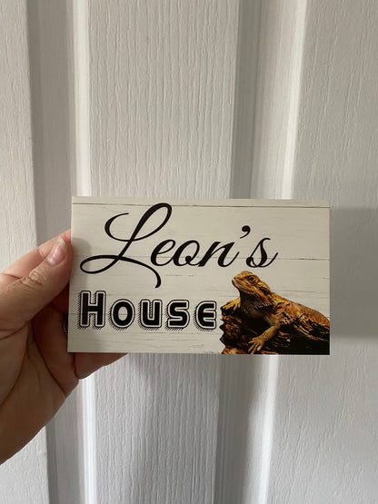 Bearded Dragon Lizard Personalised Custom Sign | Outdoor Acrylic Aussie Made