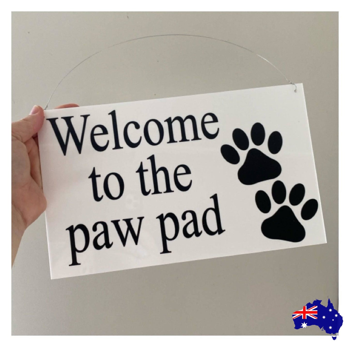 Dog Cat Pet White Custom Sign - The Renmy Store Homewares & Gifts 