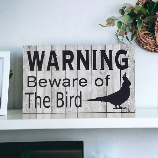 Warning Beware Of Cockatiel Bird Sign - The Renmy Store Homewares & Gifts 