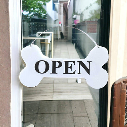 Open Closed Dog Bone Salon Shop Hanging Sign - The Renmy Store Homewares & Gifts 