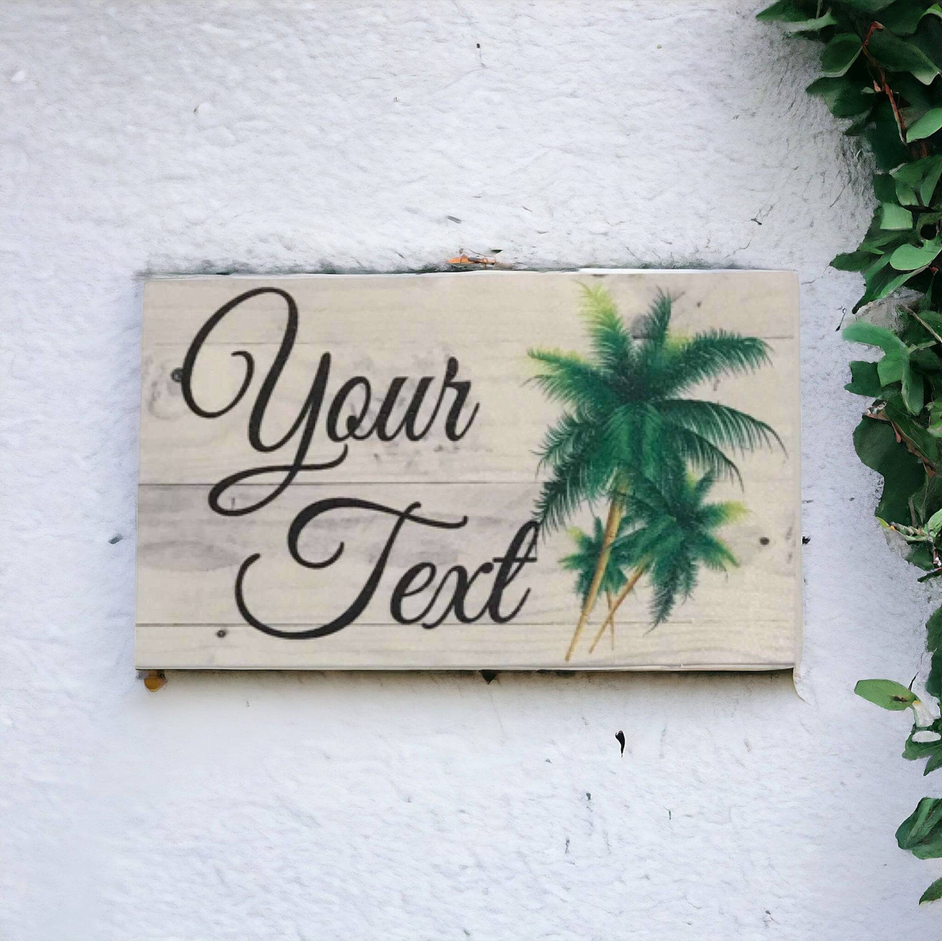 Personalised Beach House Number Custom Palm Tree Sign - The Renmy Store Homewares & Gifts 