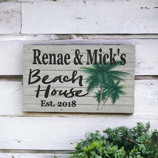 Beach House Custom Palm Tree Sign