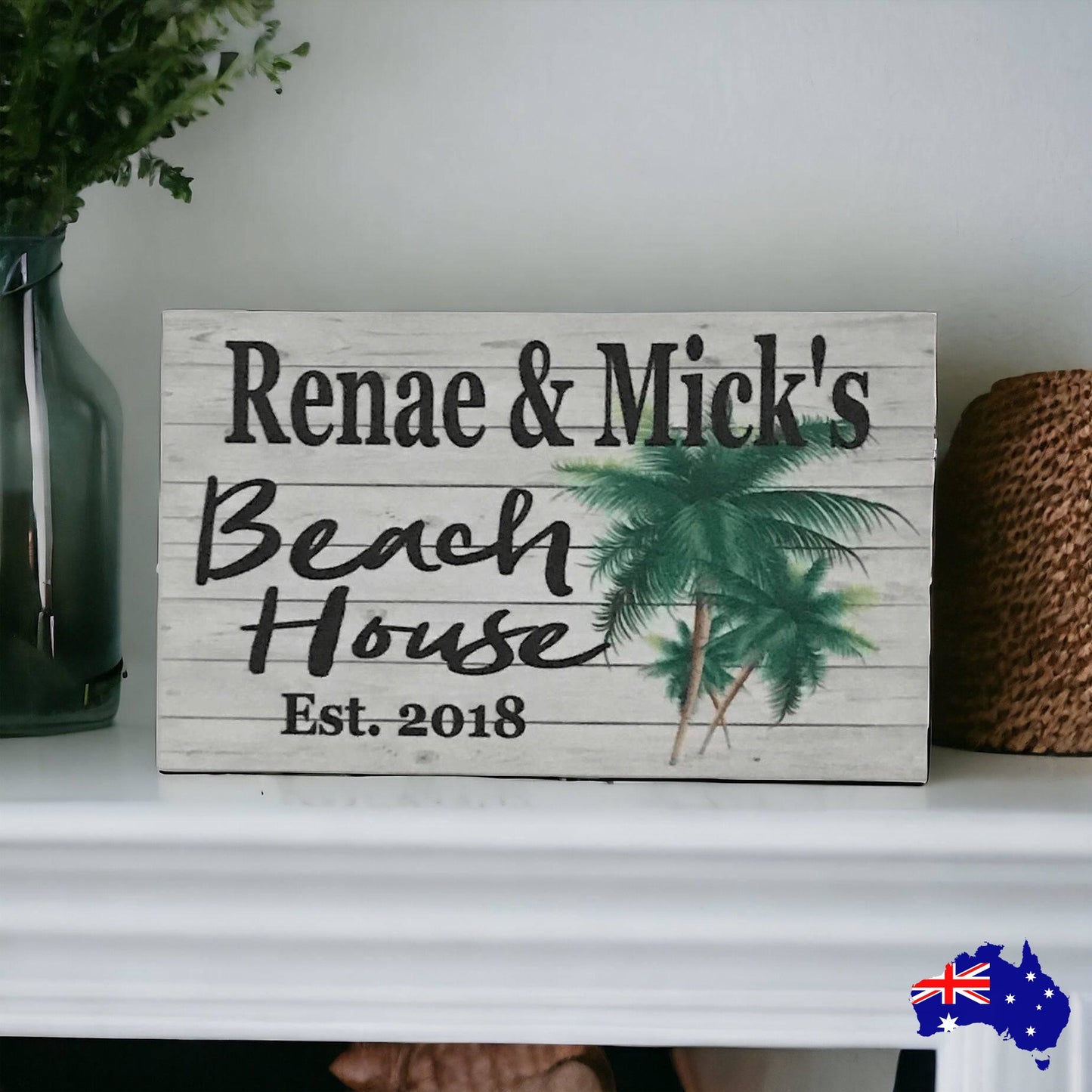 Beach House Custom Palm Tree Sign - The Renmy Store Homewares & Gifts 