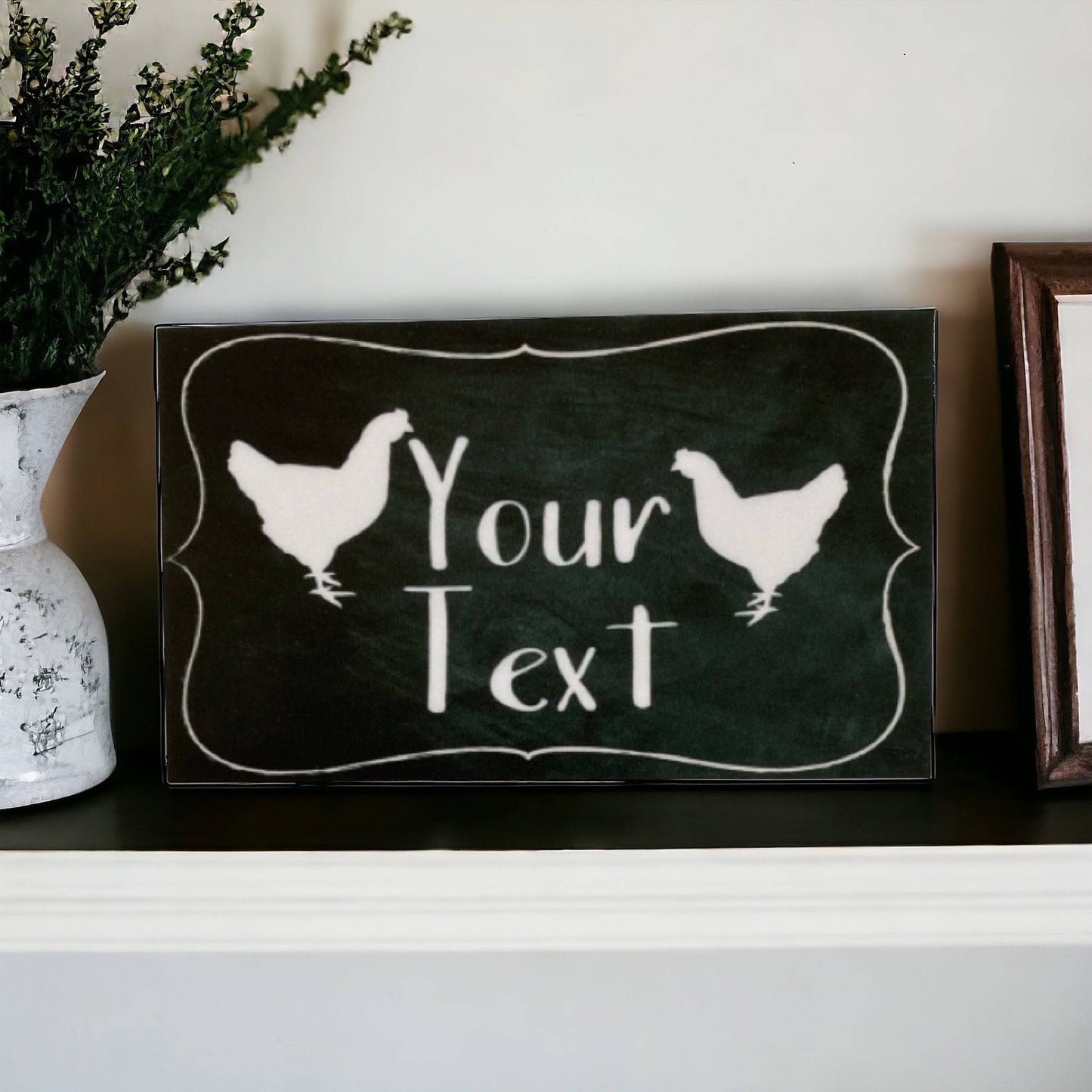 Chicken Hen Custom Personalised Two Chick Sign - The Renmy Store Homewares & Gifts 