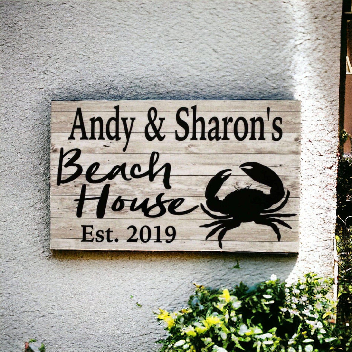 Beach House Est. Custom Name Crab Sign - The Renmy Store Homewares & Gifts 