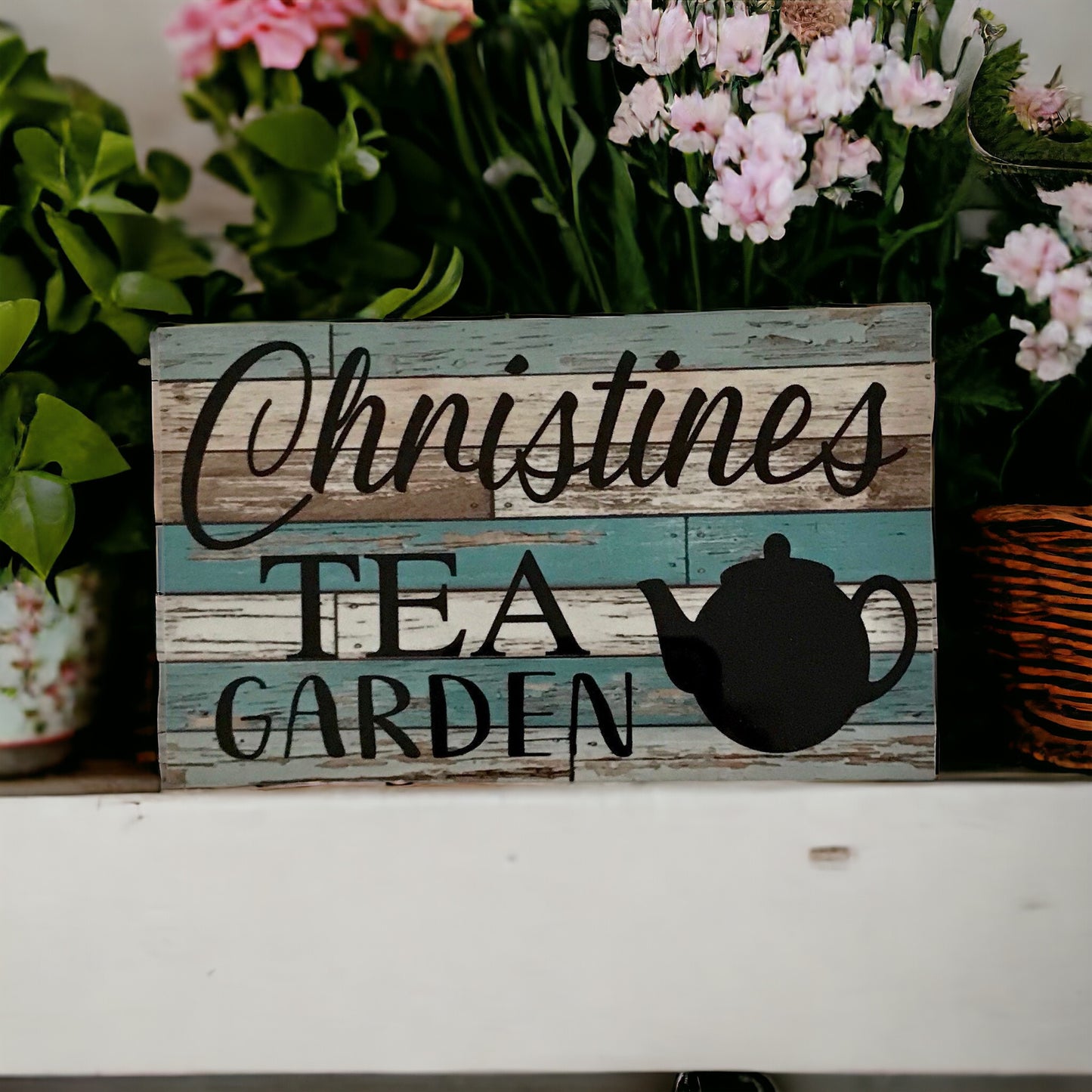 Tea Garden Vintage Custom Personalised Sign - The Renmy Store Homewares & Gifts 