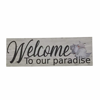 Welcome Paradise Shell Sign - The Renmy Store Homewares & Gifts 