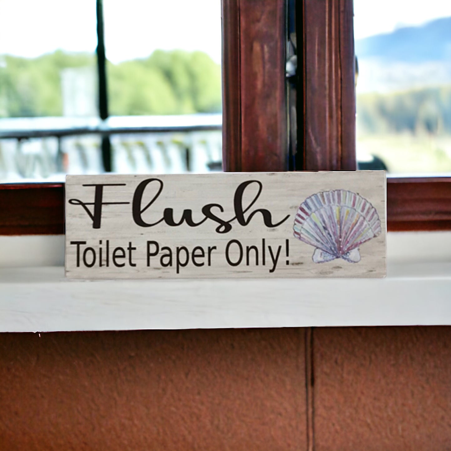 Toilet Paper Only Shell Sign - The Renmy Store Homewares & Gifts 