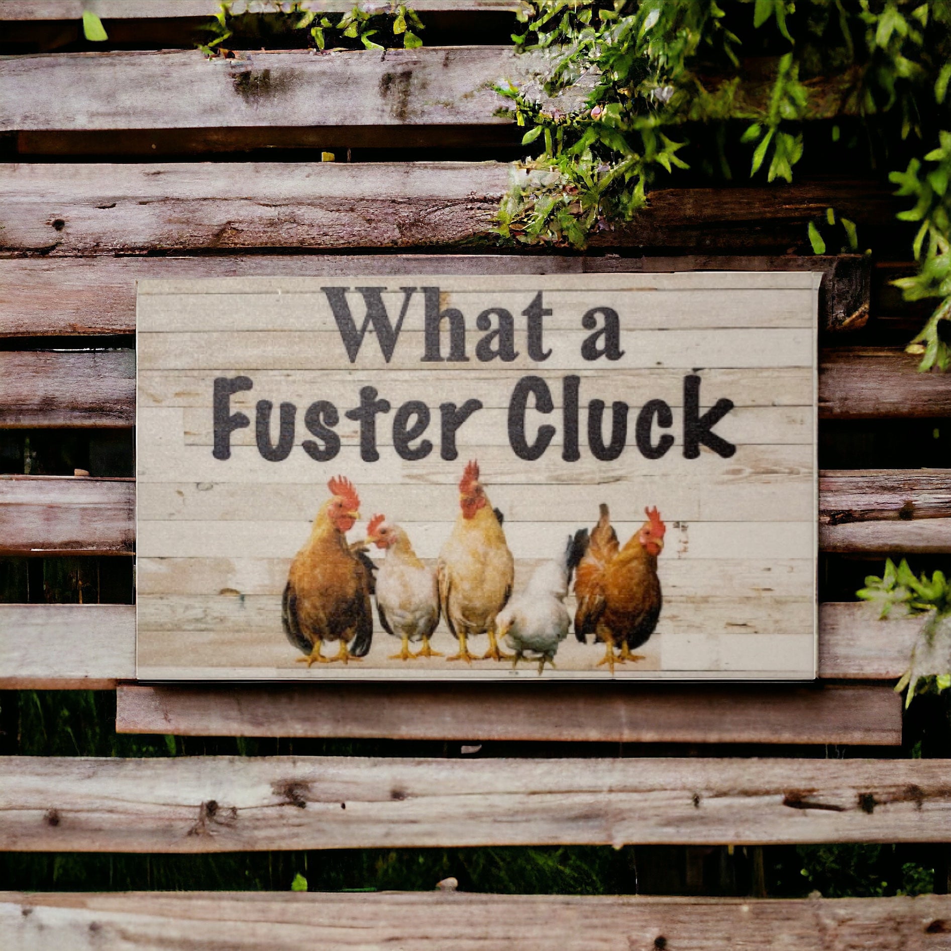 Fuster Cluck Chicken Rooster Funny Sign - The Renmy Store Homewares & Gifts 