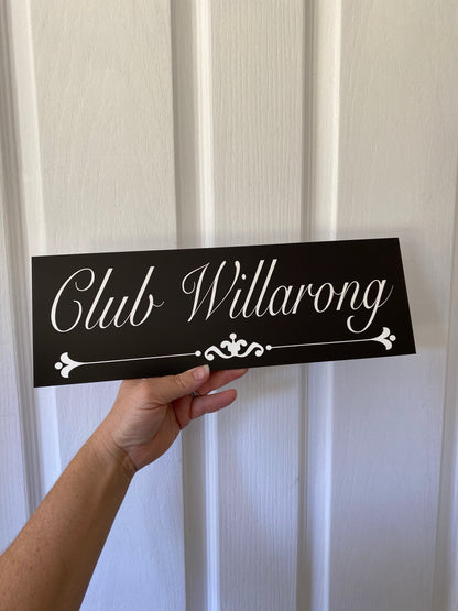 Family Name Custom Personalised Vintage Black Sign