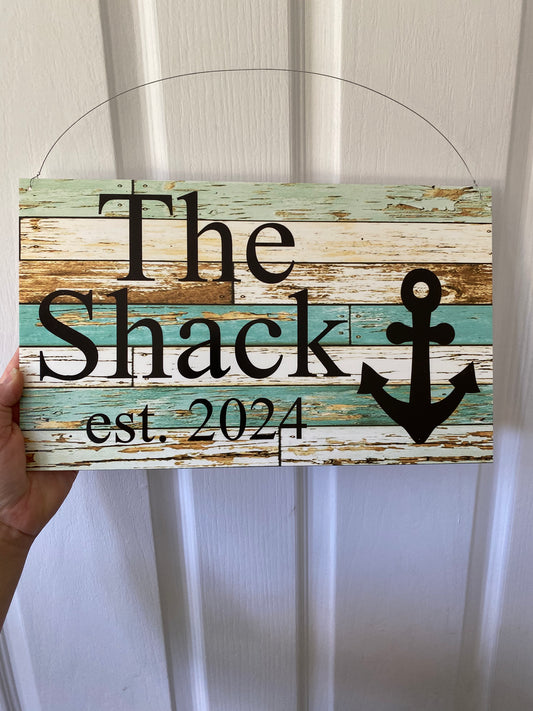 Anchor Nautical Blue Boat Custom Personalised Sign