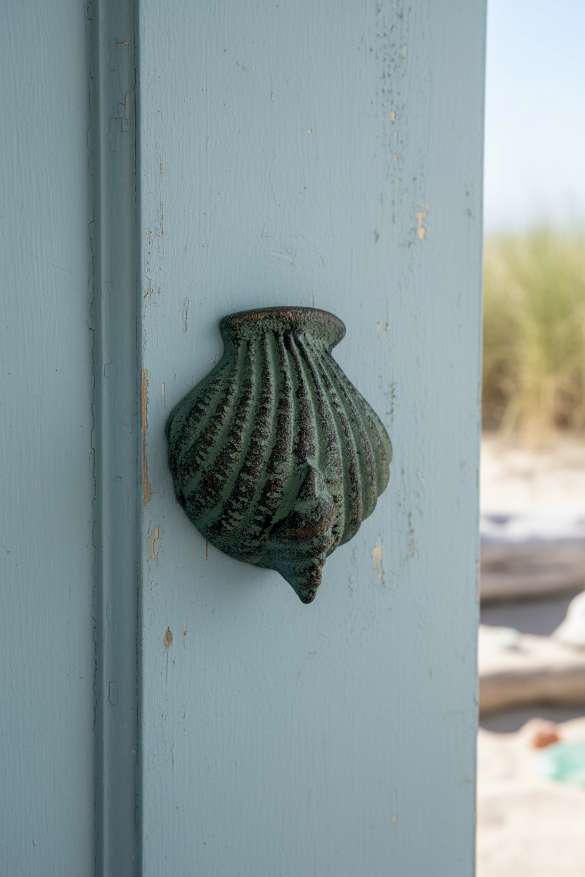 Shell Door Knocker Cast Iron - Coastal Beach House Decor