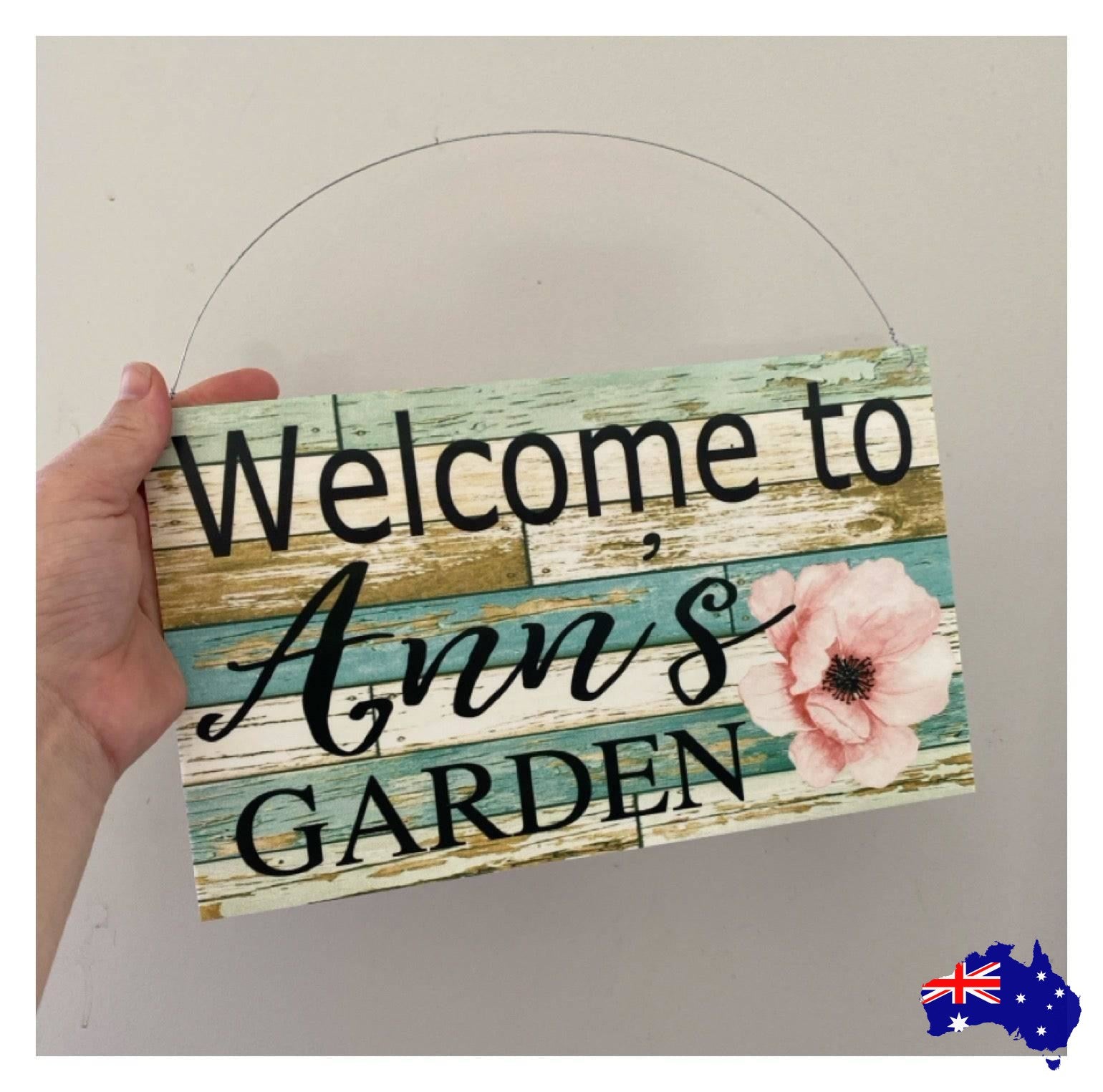 Welcome Garden Custom Personalised Sign Flower - The Renmy Store Homewares & Gifts 