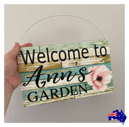 Welcome Garden Custom Personalised Sign Flower - The Renmy Store Homewares & Gifts 