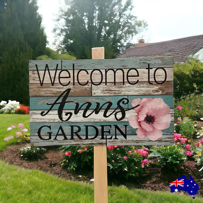 Welcome Garden Custom Personalised Sign Flower - The Renmy Store Homewares & Gifts 