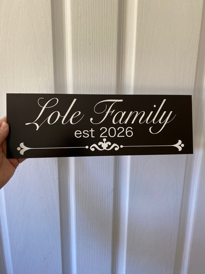 Custom Family Name Sign - Personalised Vintage Black Signage - Australian Made