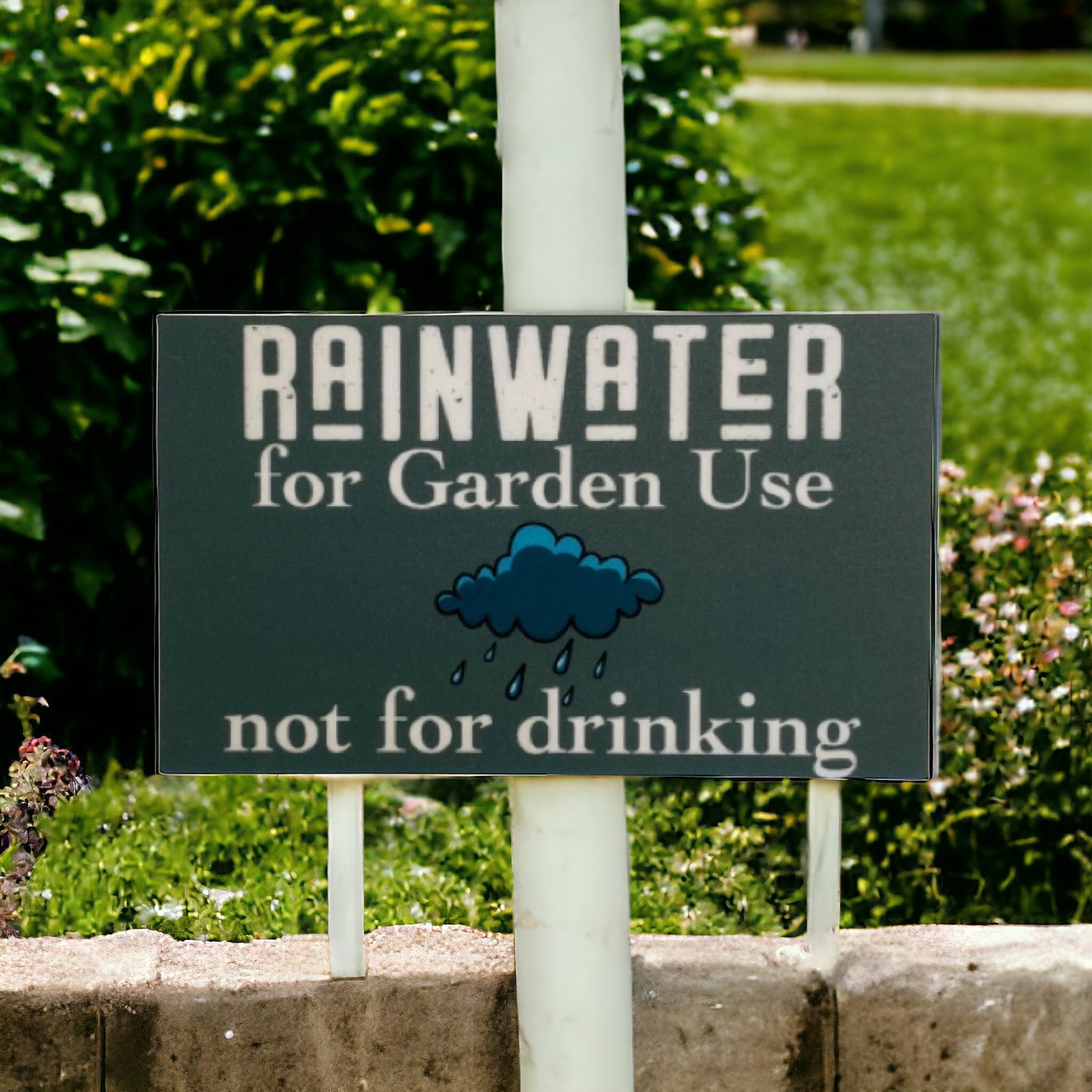 Rainwater Garden Use Not Drinking Eco Water Tank Sign