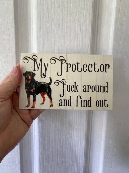 Rottweiler Dog Custom Personalised Sign | Timber Look | Outdoor Aussie Made