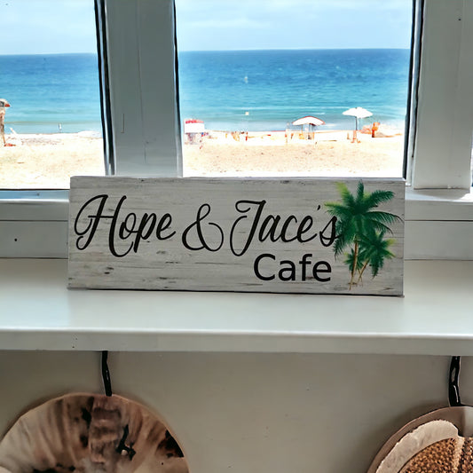 Custom Personalised Cafe Tropical Palm Trees Sign - The Renmy Store Homewares & Gifts 