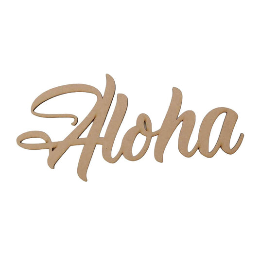 Aloha Hawaiian Greeting Word Wall Quote Art DIY Raw MDF Timber Wood - The Renmy Store Homewares & Gifts 