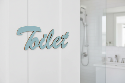 Toilet Laundry Bathroom Door Sign - MDF Wood Timber - Custom Options - Australian Made