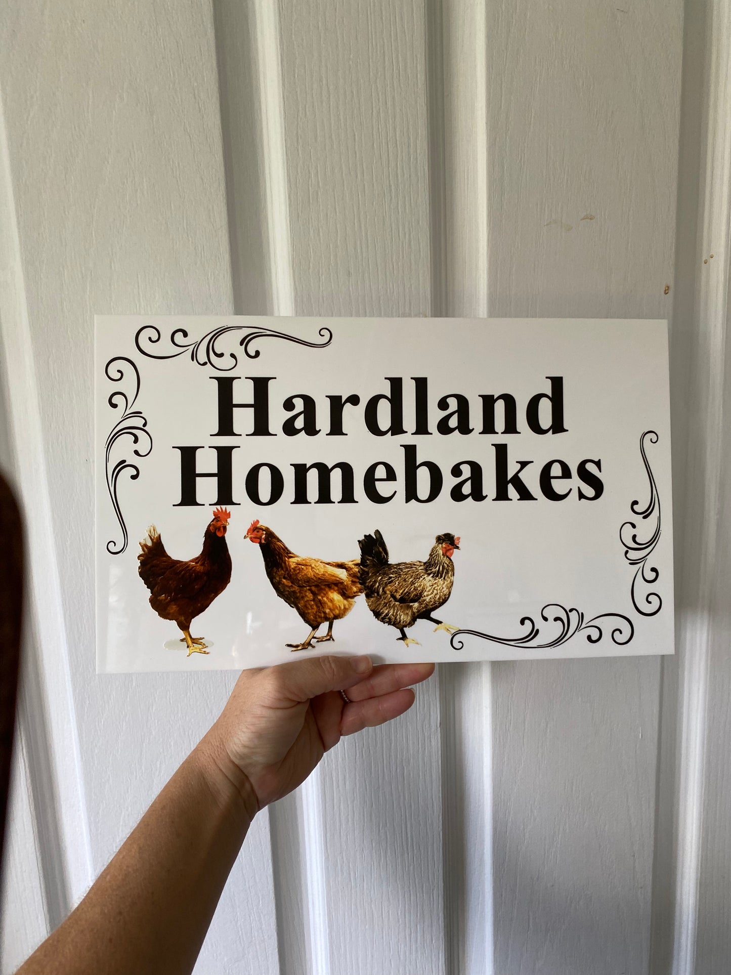 Custom Chicken Hen Coop Sign - Personalised White Signage - Australian Made