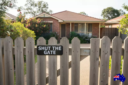 Custom Shut The Gate Sign - Personalised Rusty Metal Steel Sign - Australian Made