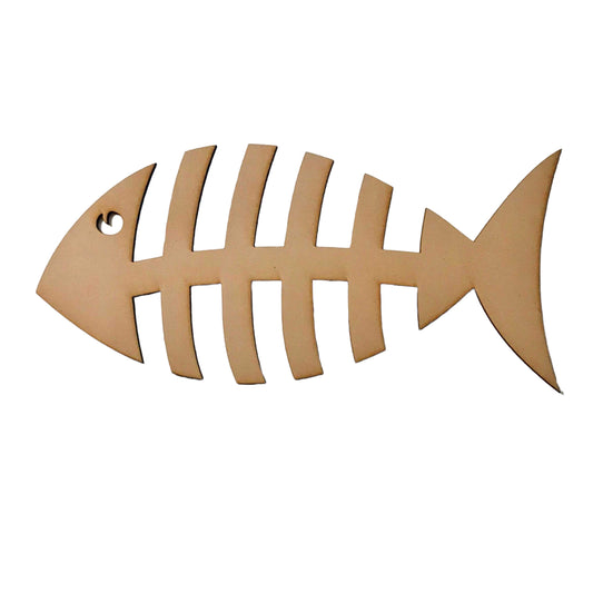 Fish Skeleton Bones Ocean Raw MDF Timber DIY Craft - The Renmy Store Homewares & Gifts 