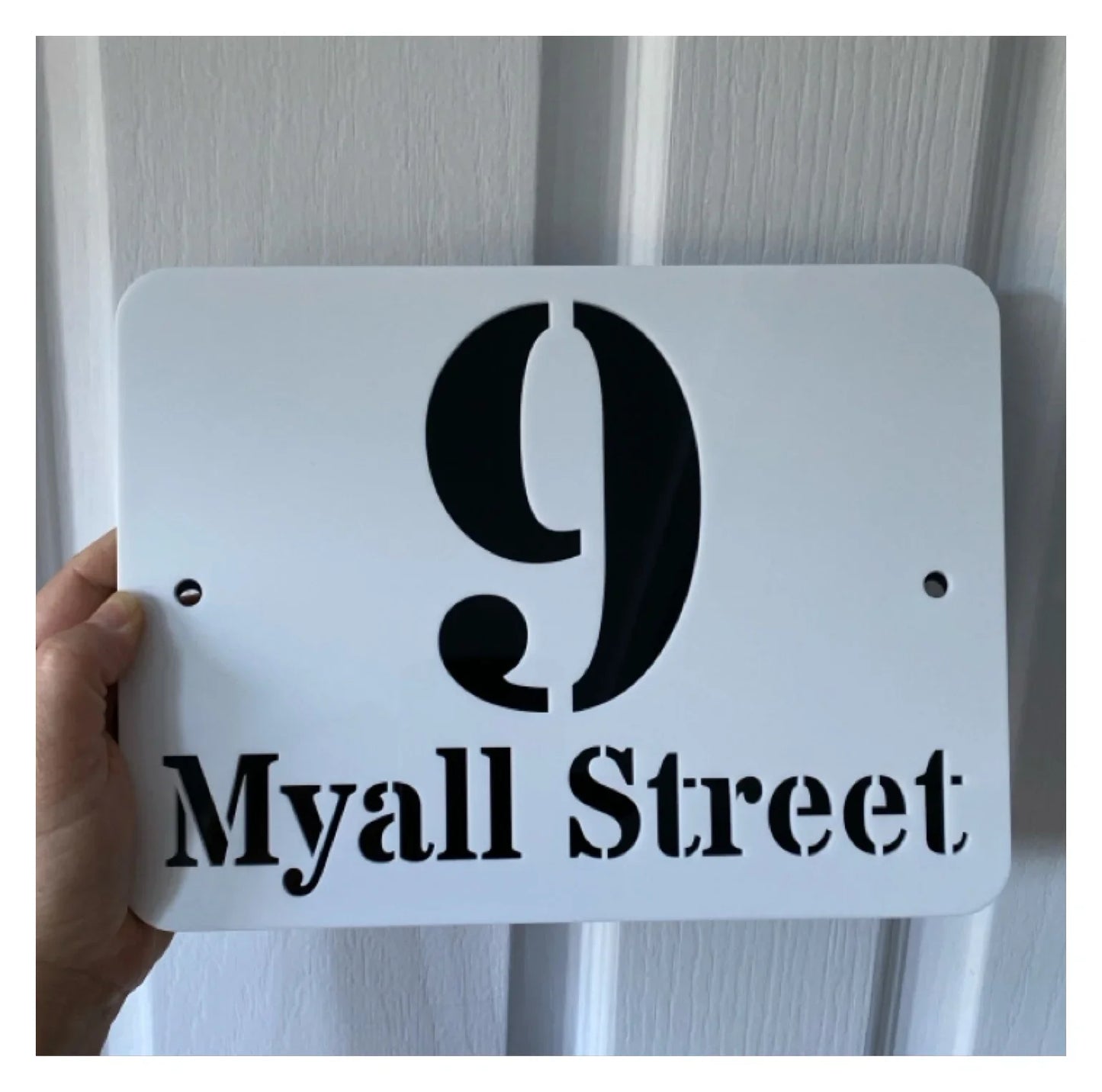 Personalised Street Number Address Letter Box White House Custom Sign